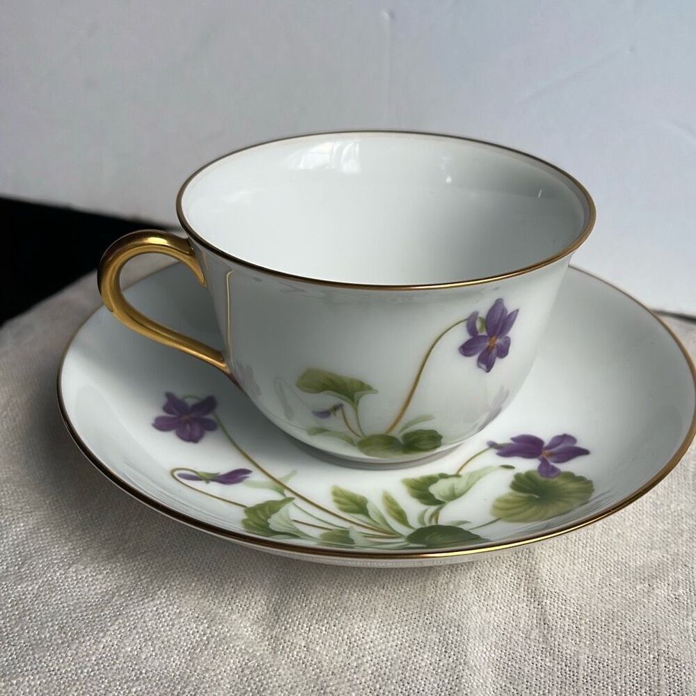 Vintage 1984 Japanese  “ Japan Flower Association”.  Bone China teacup & saucer.